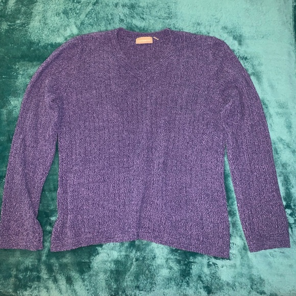 Croft & Barrow XL Super Soft Fuzzy Purple Sweater - Picture 4 of 6